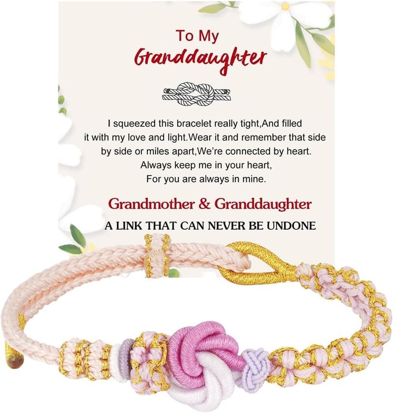 DivaGlamz To My Granddaughter-Infinity Forever Love Heart Bracelet, Natural Emperor Stone Double Layer Purple Beaded Woven Wrap Bracelets Adjustable Mind Peace Gift Jewelry - Image 1